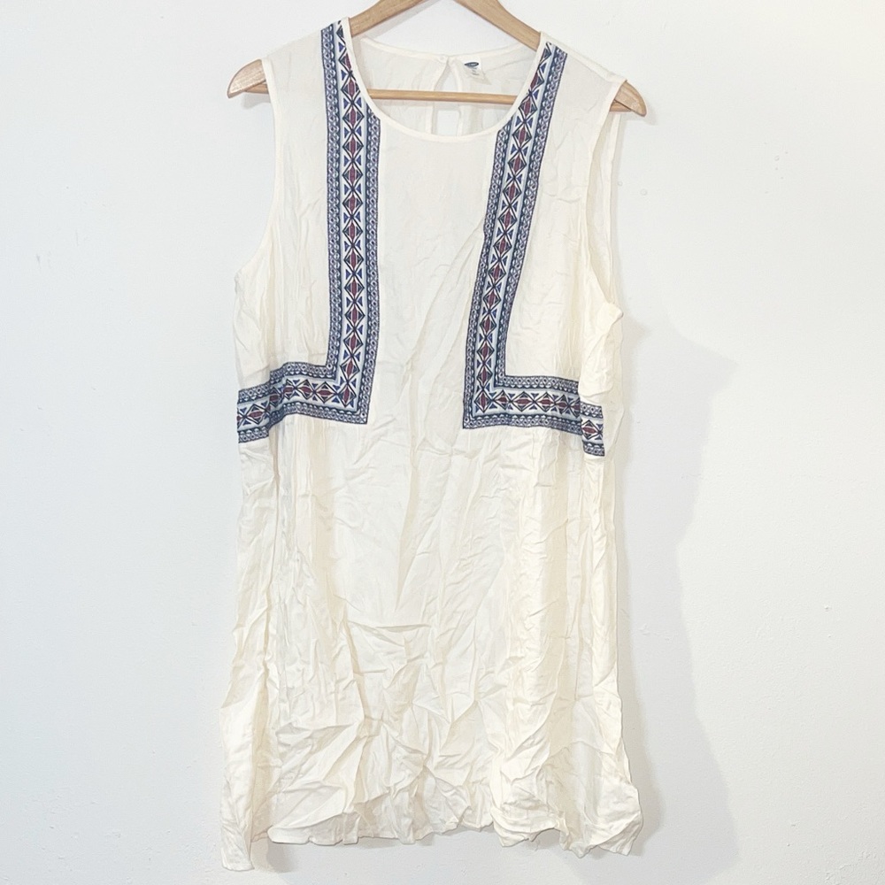 Old navy off white mini shift patterned tank summer dress